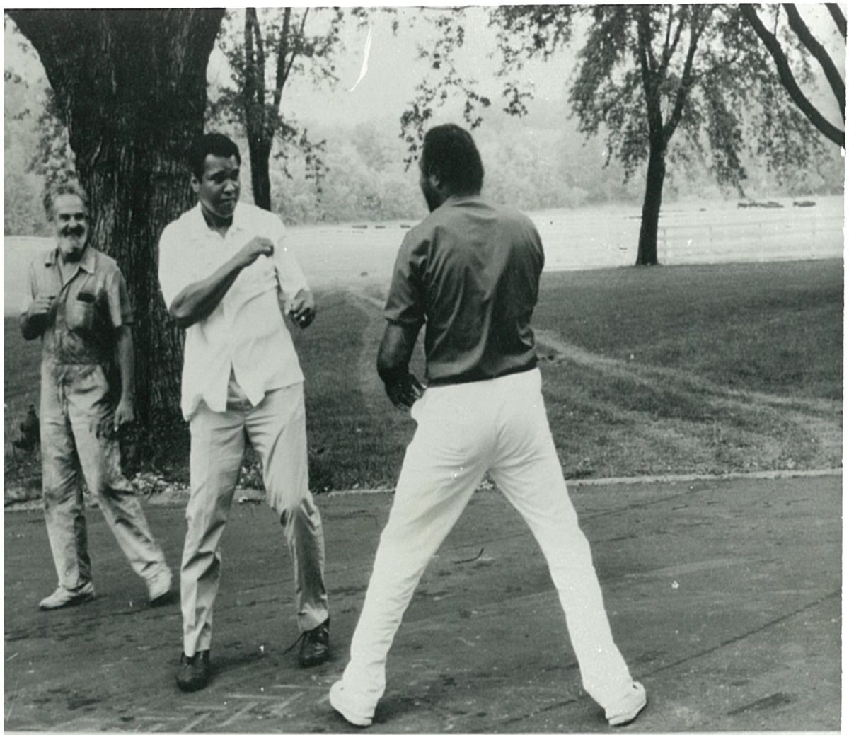 Muhammad Ali in an outdoor fighting stance. Photo courtesy Davis Miller from his book 'Approaching Ali'
