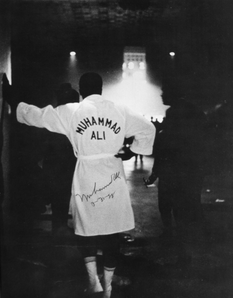 Muhammad Ali in his fighting robe. Photo courtesy Davis Miller from his book 'Approaching Ali'