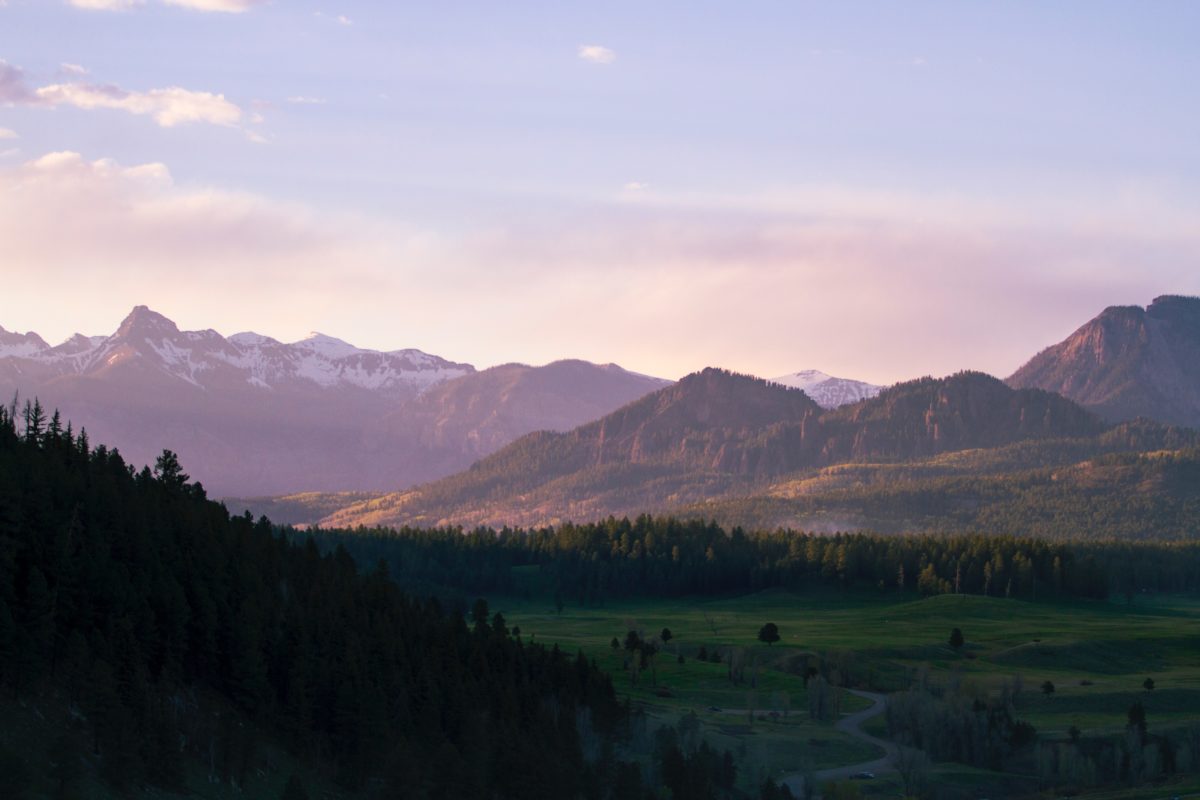 Evening mountain range in Colorado.