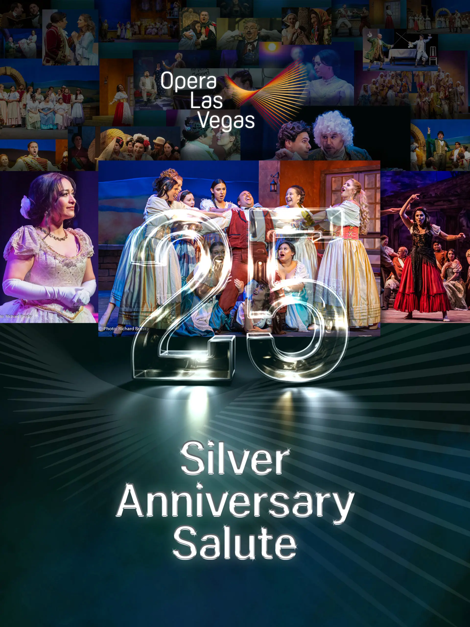 25th Anniversary Gala Poster, showing photos from past seasons behind a glowing "25".