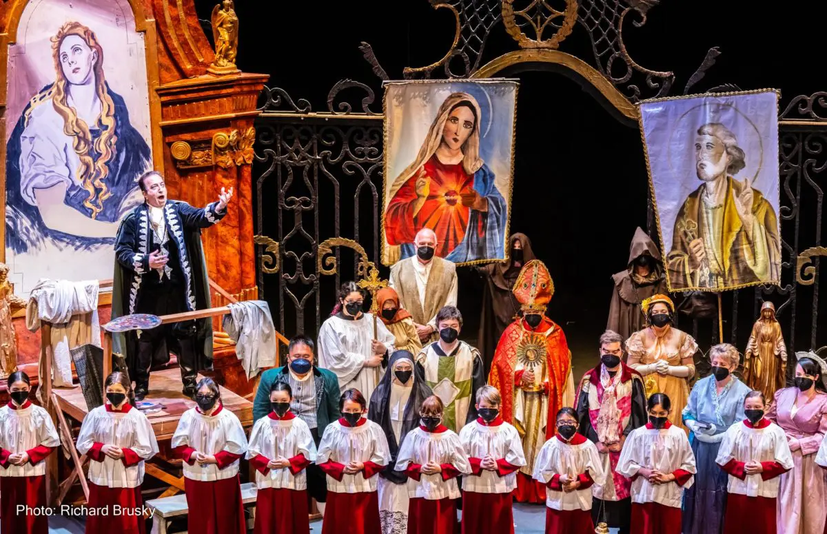 Opera Las Vegas's youth chorus performing in its 2022 production of "Tosca".