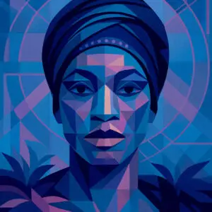 Opera Las Vegas' poster for "Opera Legends in Black," featuring colorful geometric portraits of legendary black opera singers.