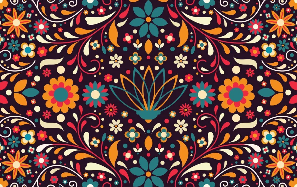 Mexican flower pattern