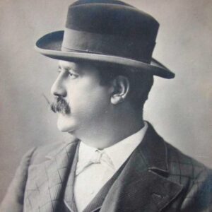 Ruggero Leoncavallo, in profile on a postcard.